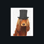 Cocker Spaniel, Formal Hound and Hat Canvas Print<br><div class="desc">Cocker Spaniel,  Formal Hound and Hat by FabFunky. Features a dapper cocker spaniel wearing a fun tophat and monocle. | 191415D</div>