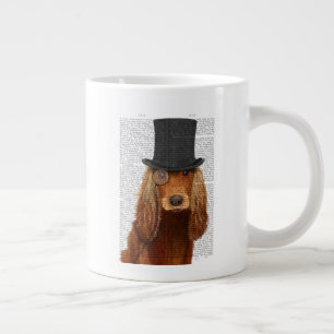 Cocker Spaniel, Formal Hound and Hat Large Coffee Mug