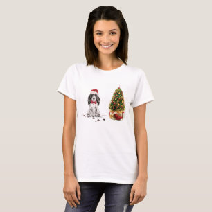 Cocker Spaniel Funny Christmas Dog with Tree T-Shirt