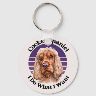 Cocker Spaniel funny quote keychain