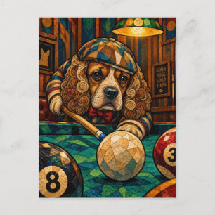Cocker Spaniel, Geometric Mosaic Postcard