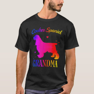 Cocker Spaniel Grandma Vintage Watercolor Dog Mum T-Shirt