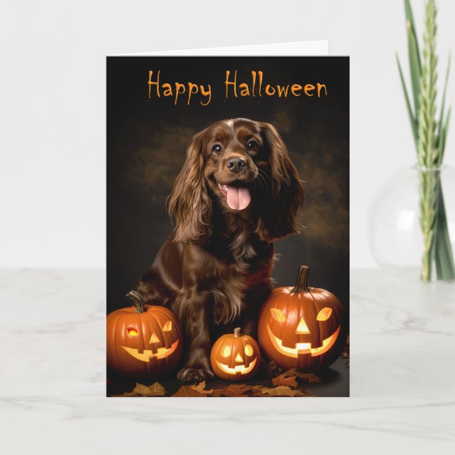Cocker Spaniel Halloween Card (Front)