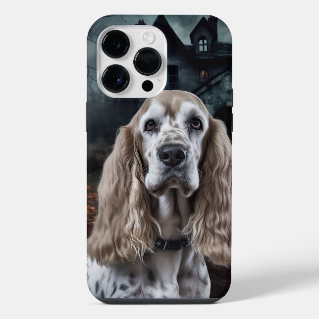 Cocker Spaniel Halloween Scary iPhone Case (Back)