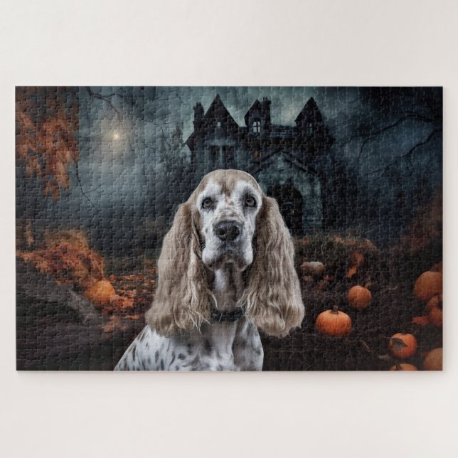 Cocker Spaniel Halloween Scary Jigsaw Puzzle (Horizontal)