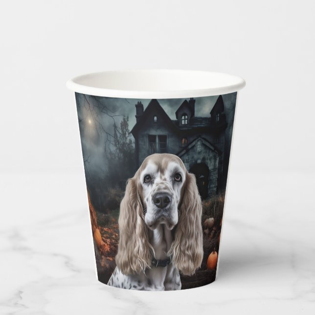 Cocker Spaniel Halloween Scary Paper Cups (Front)