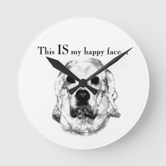 Cocker Spaniel Happy Face Round Clock (Front)