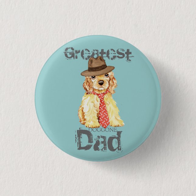 Cocker Spaniel Heart Dad 3 Cm Round Badge (Front)