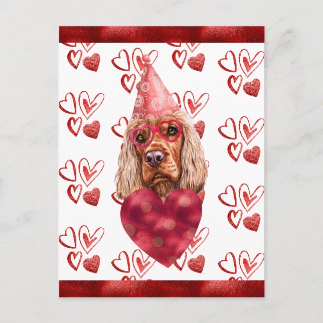 Cocker Spaniel Heart Dog Lover Valentine Gift Postcard (Front)