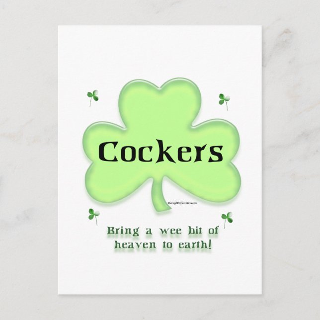 Cocker Spaniel Heaven; St. Patrick's day Cocker  Postcard (Front)