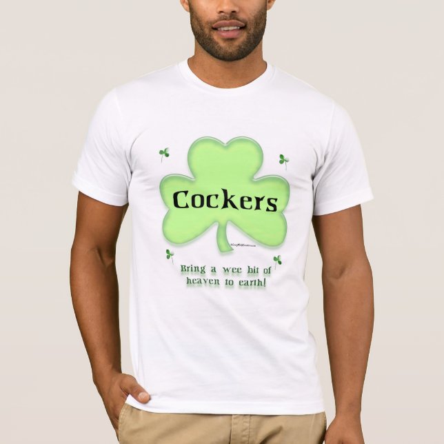 Cocker Spaniel Heaven; St. Patrick's day Cocker  T-Shirt (Front)