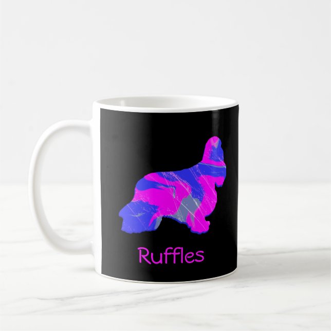 Cocker Spaniel Hot Pink Dog Silhouette Black Coffee Mug (Left)