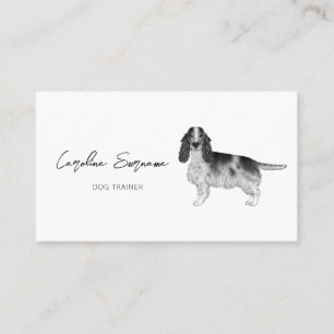 Cocker Spaniel In Black And White & Custom Text Business Card