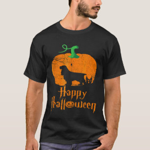 Cocker Spaniel In Pumpkin Happy Halloween T-Shirt