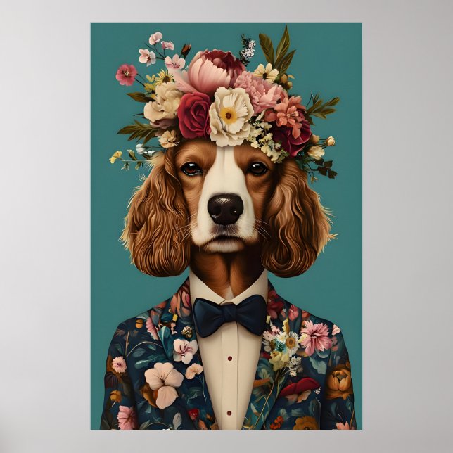 Cocker Spaniel In Suit Poster, Cocker Spaniel Poster (Front)