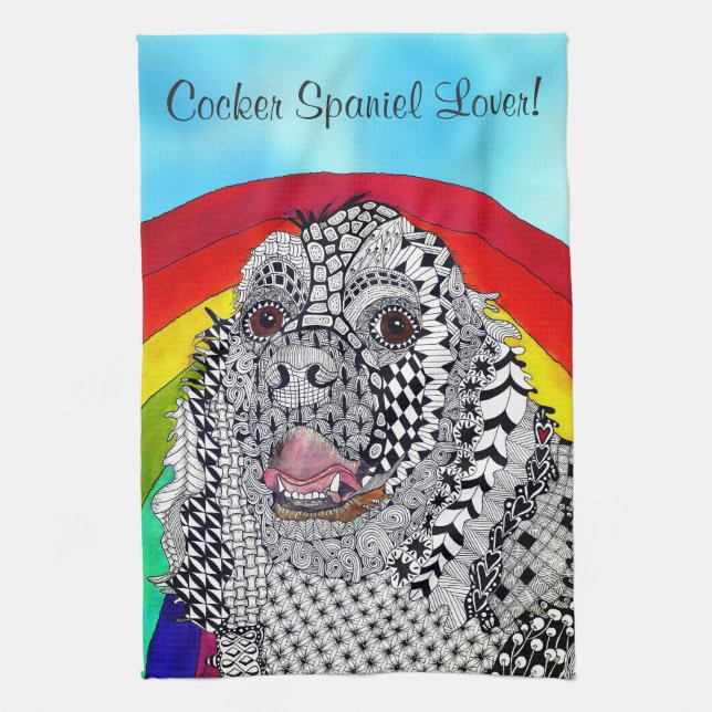 Cocker Spaniel Kitchen Towel (Vertical)