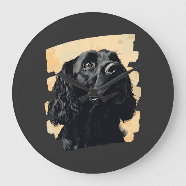 Cocker Spaniel  Large Clock (Front)