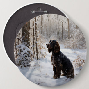 Cocker Spaniel Let It Snow Christmas  6 Cm Round Badge