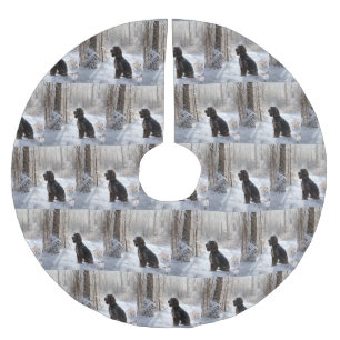 Cocker Spaniel Let It Snow Christmas  Brushed Polyester Tree Skirt