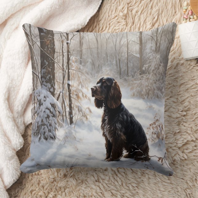 Cocker Spaniel Let It Snow Christmas  Cushion (Blanket)