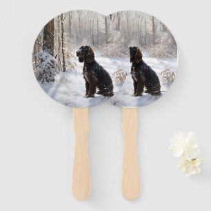 Cocker Spaniel Let It Snow Christmas Hand Fan