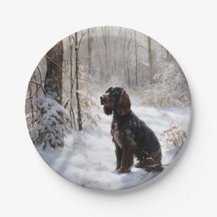 Cocker Spaniel Let It Snow Christmas Paper Plate