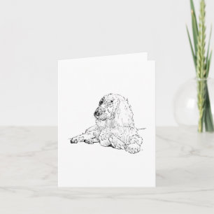Cocker Spaniel Line Drawing Art Dog  Holiday Card
