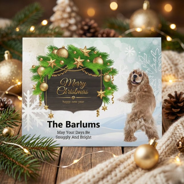 Cocker Spaniel Merry Christmas Personalised Holiday Postcard (Cocker Spaniel Merry Christmas Personalized Holiday Postcard)