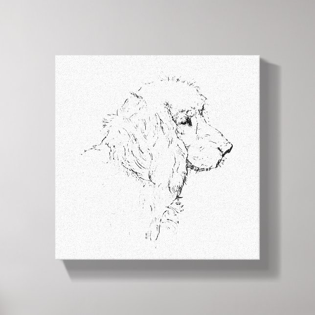 Cocker Spaniel – Minimalist Dog Line Drawing Canvas Print (Front)