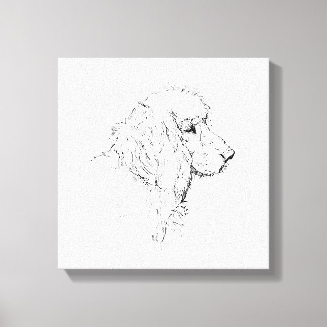 Cocker Spaniel – Minimalist Dog Line Drawing Canvas Print (Front)