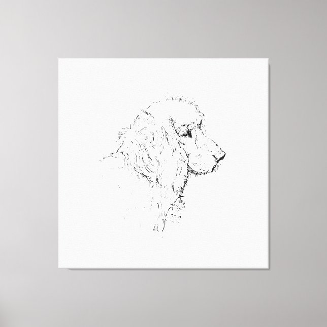 Cocker Spaniel – Minimalist Dog Line Drawing Canvas Print (Front)