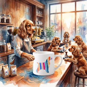 Cocker Spaniel Modern Silhoeutte Espresso Cup