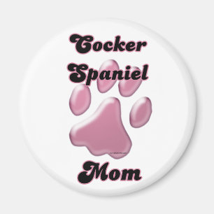 Cocker Spaniel Mum Pink Pawprint - Magnet