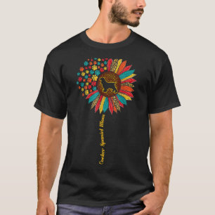 Cocker Spaniel Mum Sunflower Vintage Colourful Dog T-Shirt