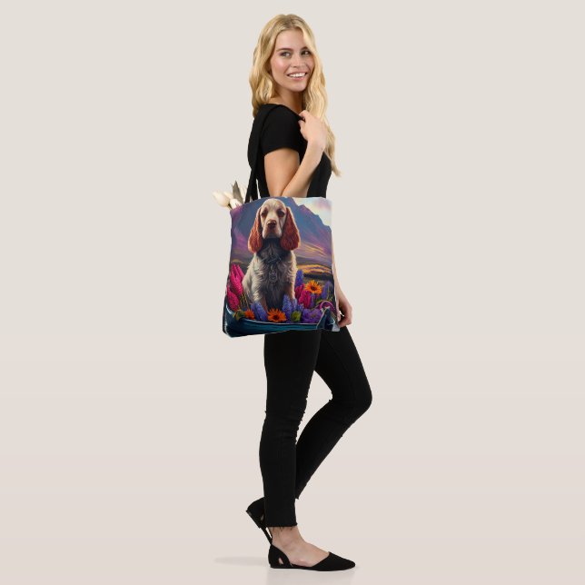 Cocker Spaniel on a Paddle: A Scenic Adventure Tote Bag (On Model)