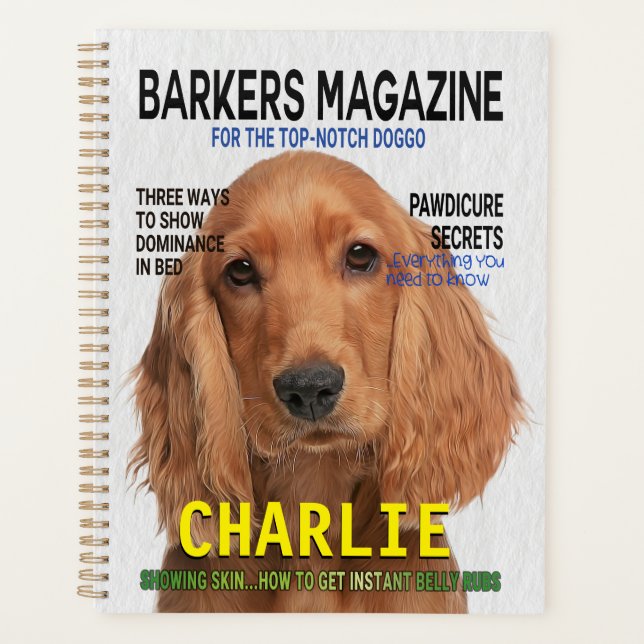 Cocker Spaniel Parody Magazine Cover Planner (Front)