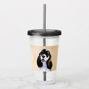 Cocker Spaniel (Parti) Painting - Original Dog Art Acrylic Tumbler