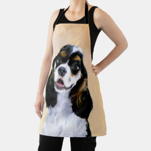 Cocker Spaniel (Parti) Painting - Original Dog Art Apron