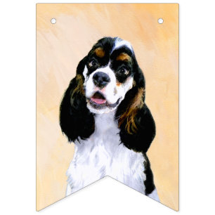 Cocker Spaniel (Parti) Painting - Original Dog Art Bunting