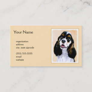Cocker Spaniel (Parti) Painting - Original Dog Art Business Card