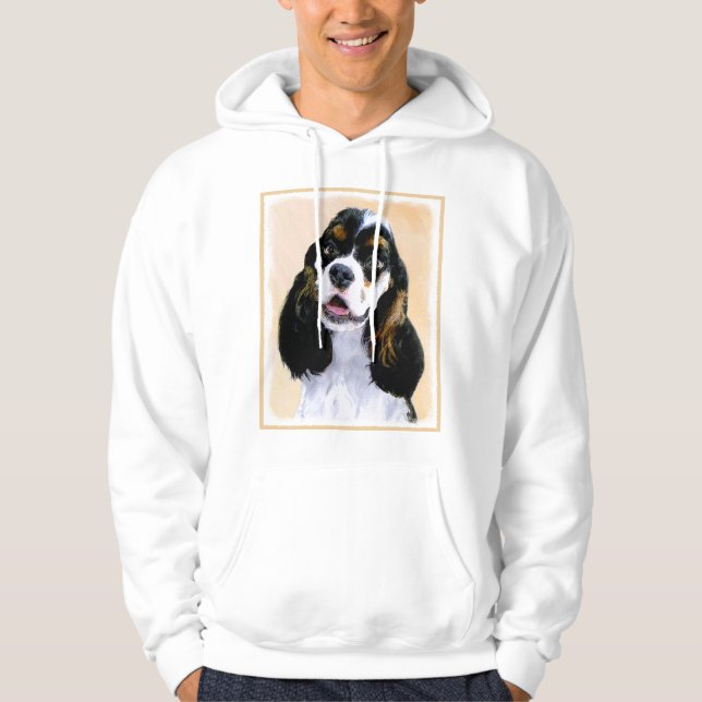 Cocker Spaniel (Parti) Painting - Original Dog Art Hoodie (Front)