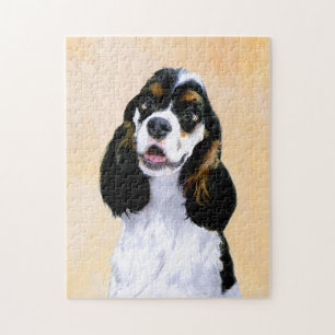 Cocker Spaniel (Parti) Painting - Original Dog Art Jigsaw Puzzle