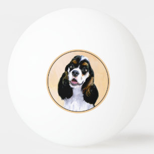 Cocker Spaniel (Parti) Painting - Original Dog Art Ping Pong Ball