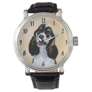 Cocker Spaniel (Parti) Painting - Original Dog Art Watch