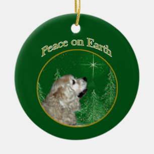 Cocker Spaniel Peace Ceramic Tree Decoration