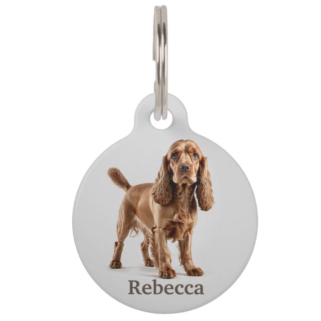 Cocker Spaniel Personalise Pet Tag (Front)