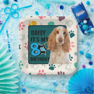 Cocker Spaniel Personalised 8th birthday party Paper Plate