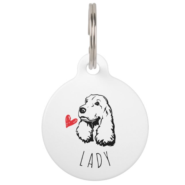 Cocker Spaniel Personalised ID Tag (Front)