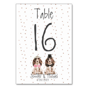 Cocker Spaniel Pet Dog Table Number