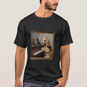 Cocker Spaniel Piano Dog T-Shirt